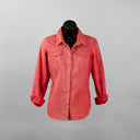 Teleria Zed Pacifica Over-Dyed Western Snap Shirt in Corallo