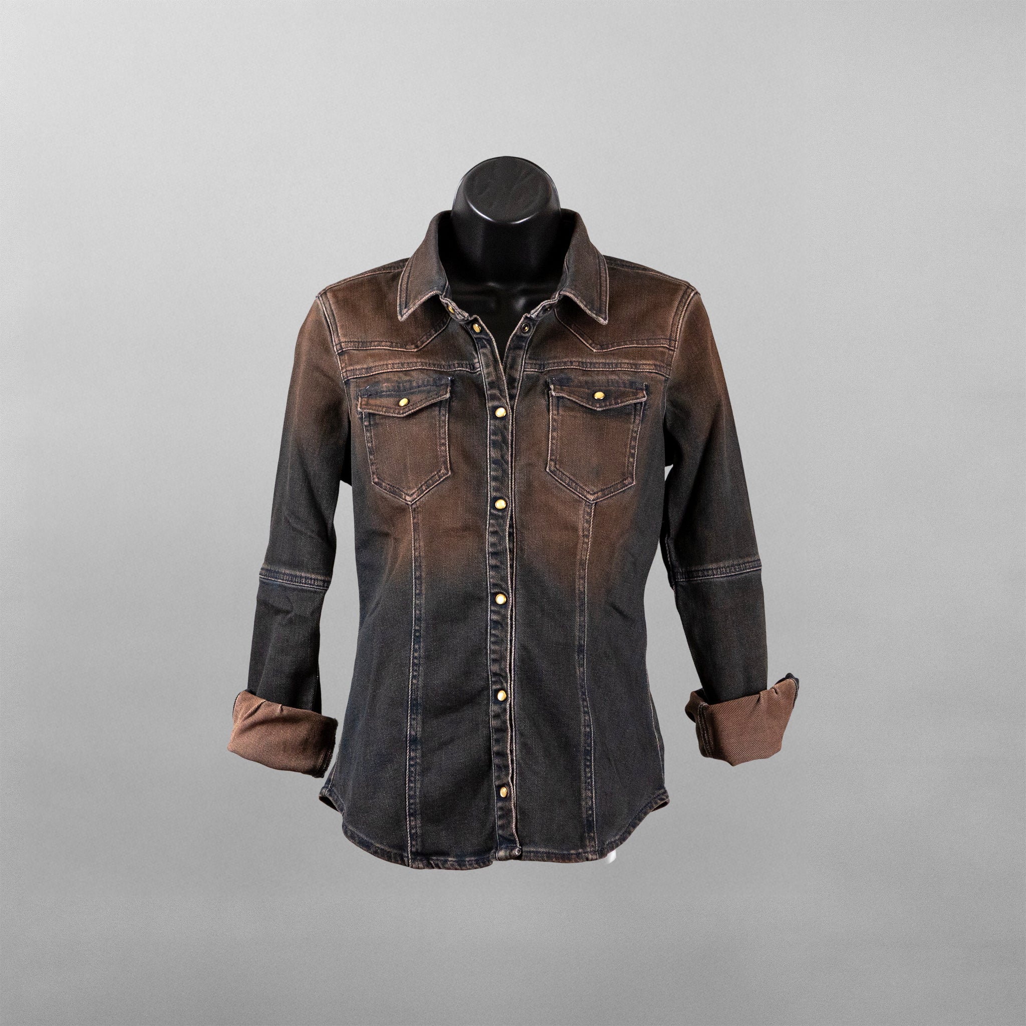 Teleria Zed Pacifica Over-Dyed Western Snap Shirt in Desert