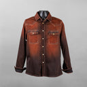 Teleria Roper Over-Dyed Western Snap Shirt in Rug-Rusty