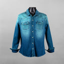 Teleria Roper Over-Dyed Western Snap Shirt in Sea Foam