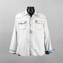 Teleria Roper Over-Dyed Western Snap Shirt in White